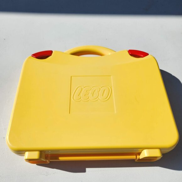 LEGO Yellow Plastic Carrying Carry Case Storage Box w Handle Dividers Organizer - Picture 5 of 15